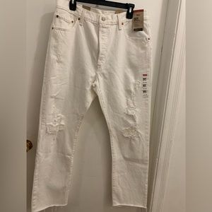 Levi’s Women’s white denim jeans 34x30 High Rise straight leg NWT
